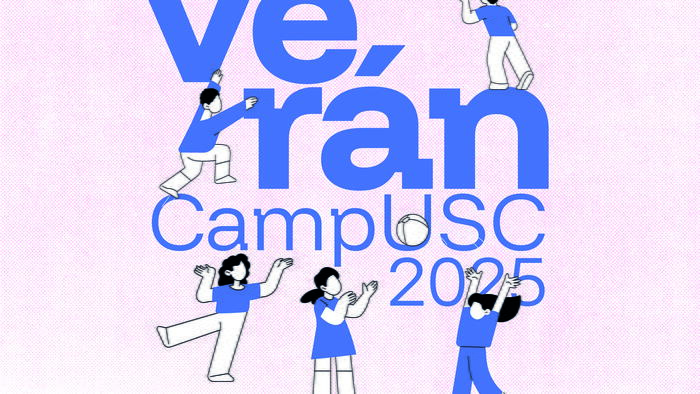  nenos xogando sobre a palabra veran campus